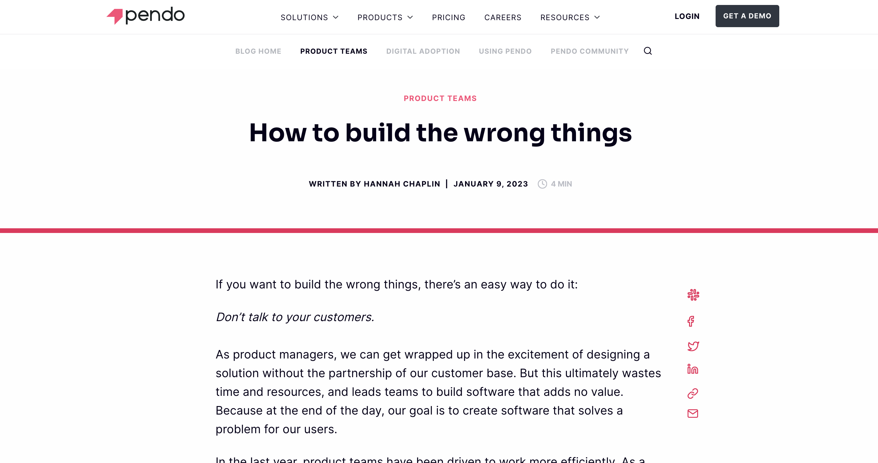 How to build the wrong things